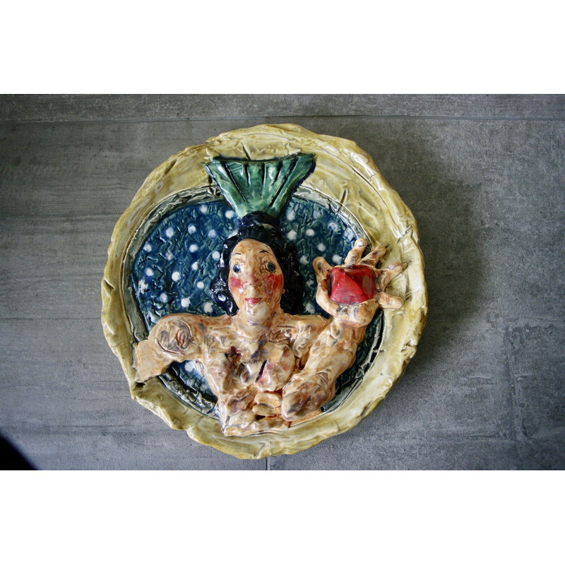 Vintage terracotta dish by Markus Lupertz, 1980s