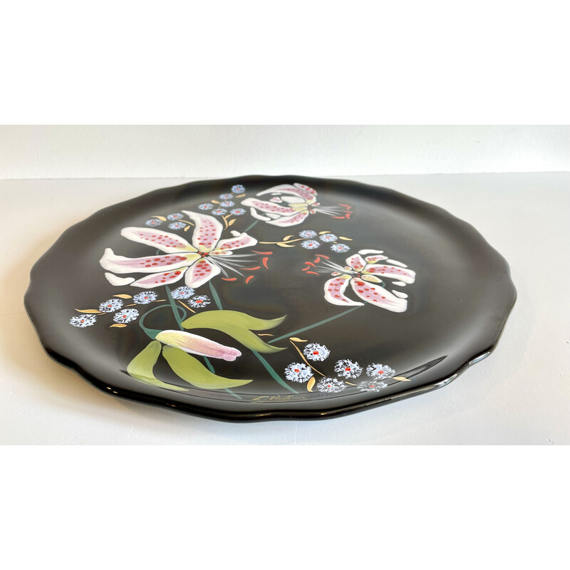 Vintage Longwy earthenware dish, France 1960s