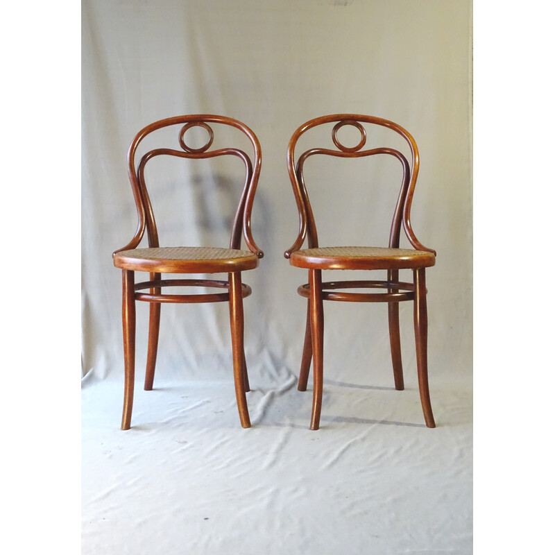 Paire de chaises vintage N°31 en cannages de Thonet, 1885