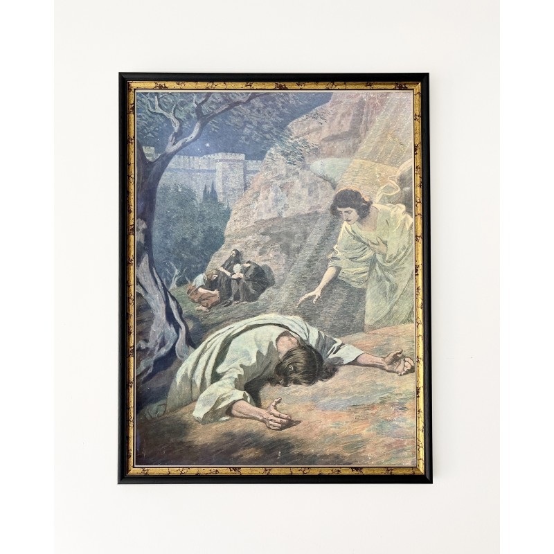 Stampa d'epoca "L'agonia nell'orto del Getsemani", anni '30