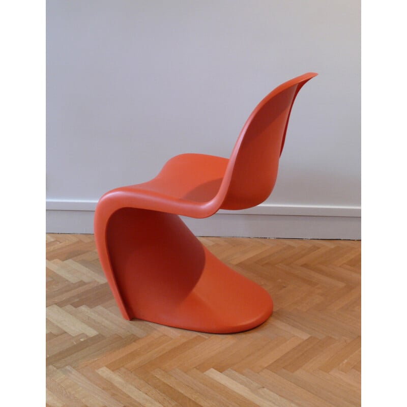 Set of 4 chairs model "Panton" red in plastic by Verner Panton for Vitra - 1960s