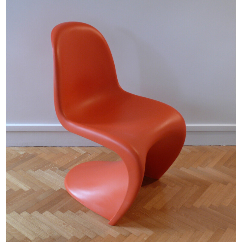 Set of 4 chairs model "Panton" red in plastic by Verner Panton for Vitra - 1960s