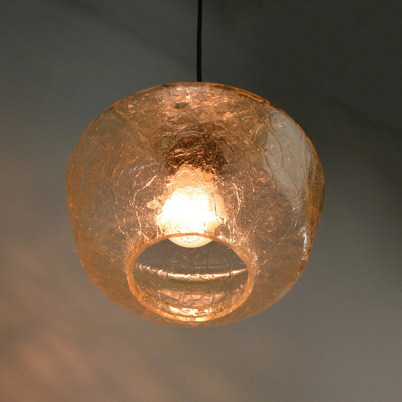 Vintage natriumglas hanglamp, Polen 1970