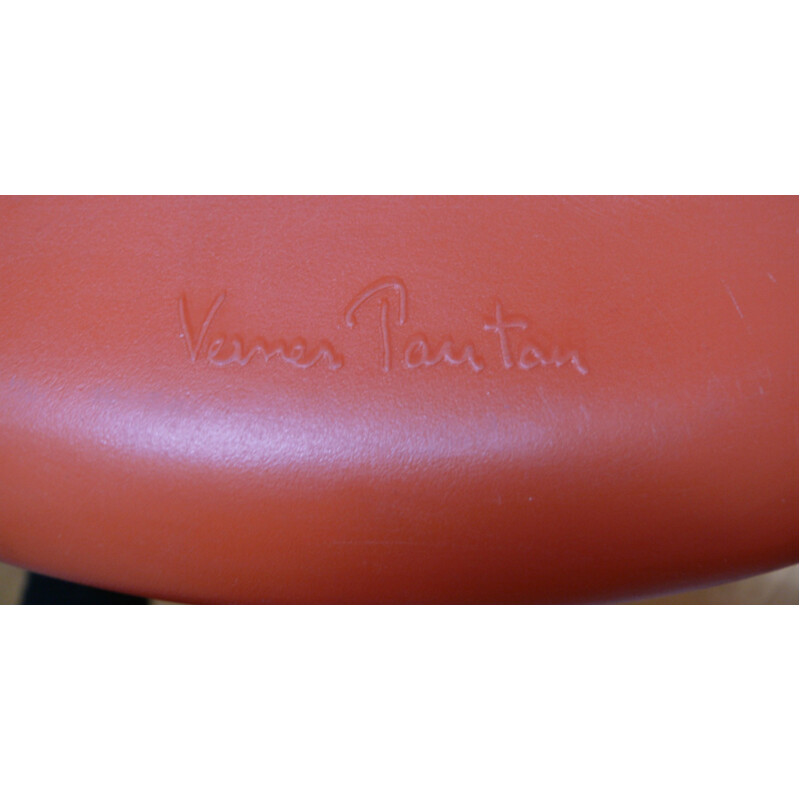 Set of 4 chairs model "Panton" red in plastic by Verner Panton for Vitra - 1960s