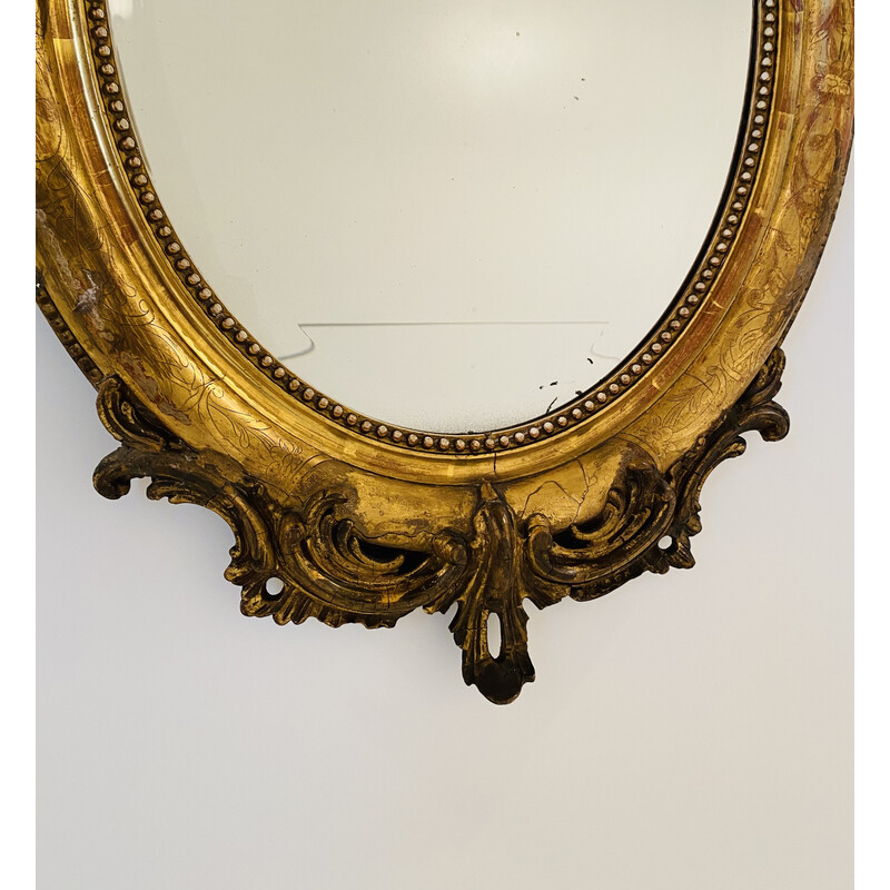 Vintage gold leaf wall mirror