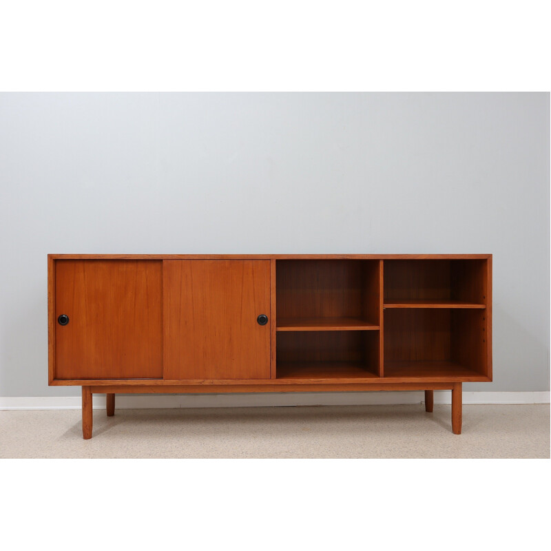 Vintage scandinavian teak sideboard with sliding doors, Italy 1960s