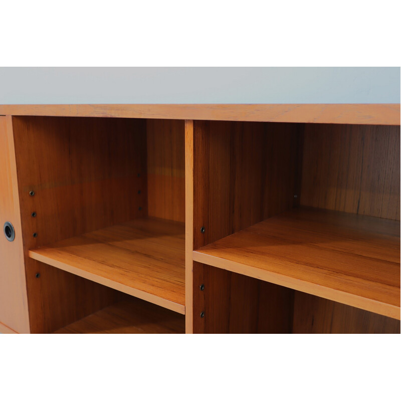 Vintage scandinavian teak sideboard with sliding doors, Italy 1960s