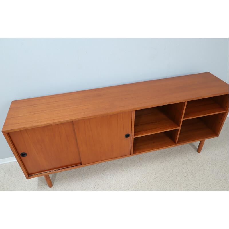 Vintage scandinavian teak sideboard with sliding doors, Italy 1960s