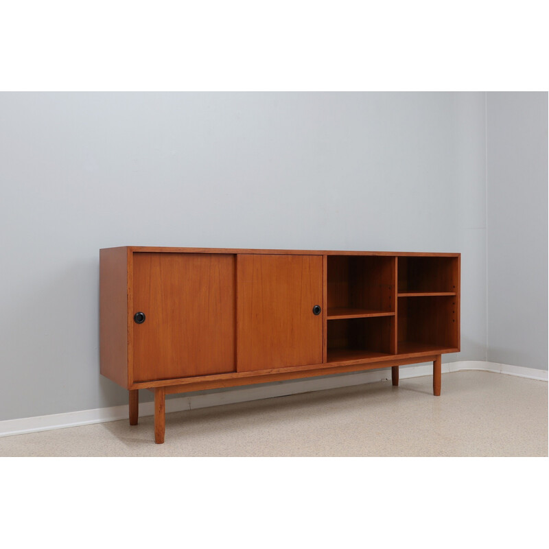 Vintage scandinavian teak sideboard with sliding doors, Italy 1960s