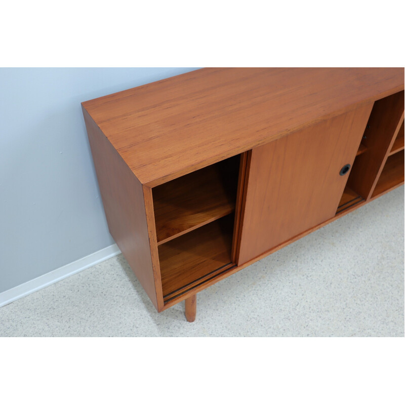 Vintage scandinavian teak sideboard with sliding doors, Italy 1960s