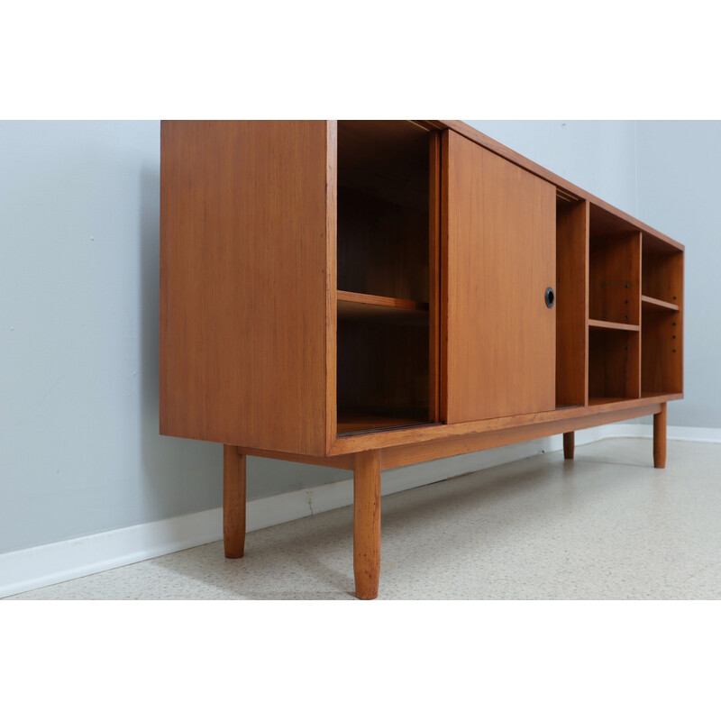 Vintage scandinavian teak sideboard with sliding doors, Italy 1960s