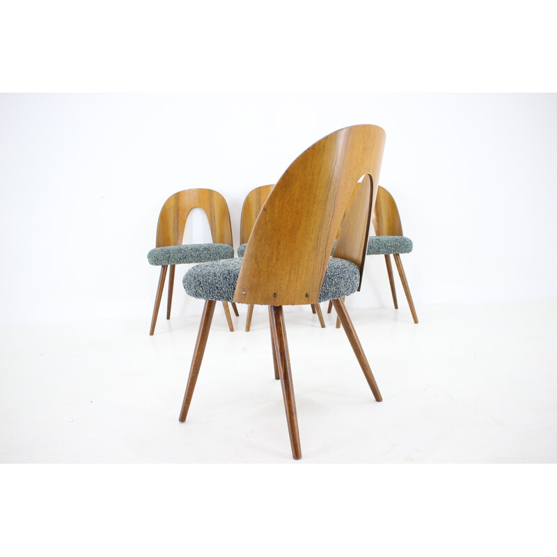 Set of 4 vintage walnut dining chairs by Antonin Suman, Czechoslovakia 1960s