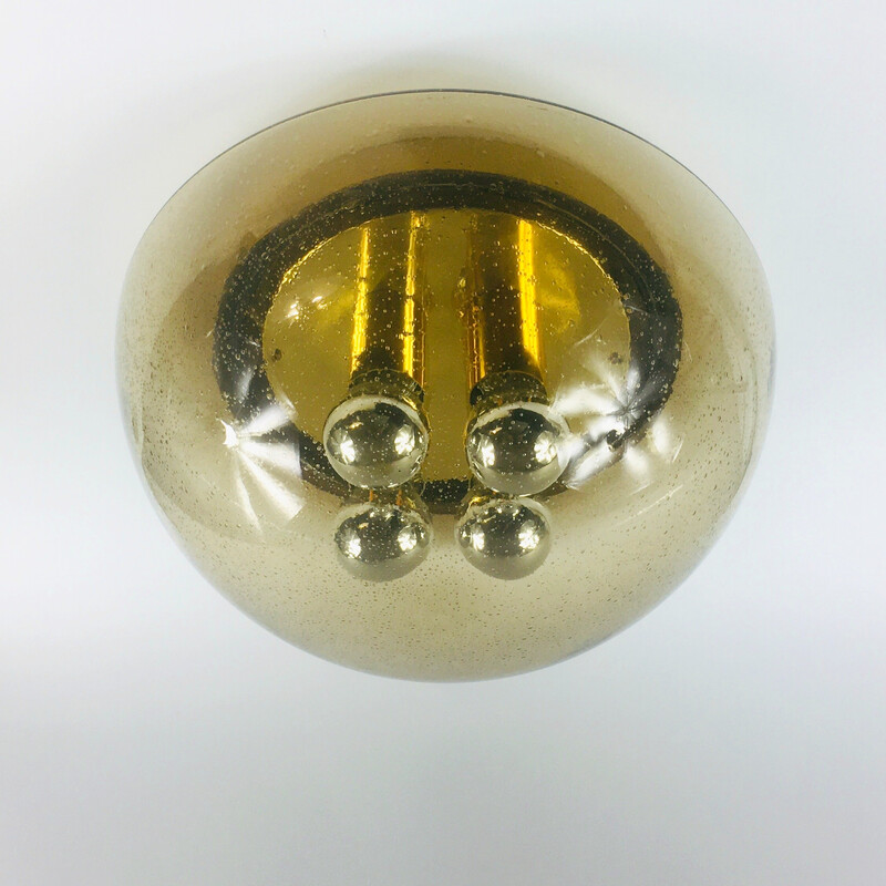 Mid century bubble glass ceiling lamp by Limburg, Germany 1970s