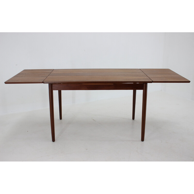 Deense vintage teakhouten uitschuifbare eettafel, 1960