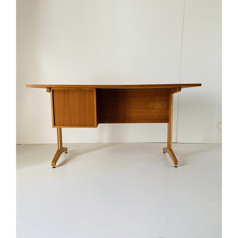 Italienischer Schreibtisch aus Teak- und Kirschholz, 1960er Jahre