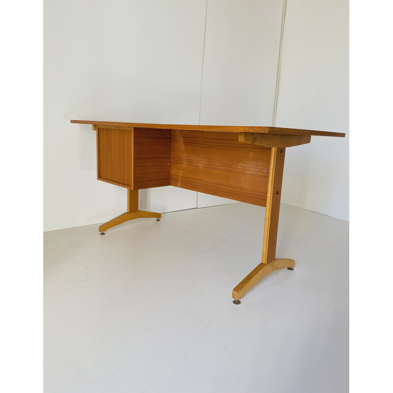 Italienischer Schreibtisch aus Teak- und Kirschholz, 1960er Jahre