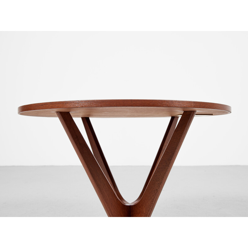 Mid century Danish round coffee table in teak by Georg Jensen for Kubus, 1960s