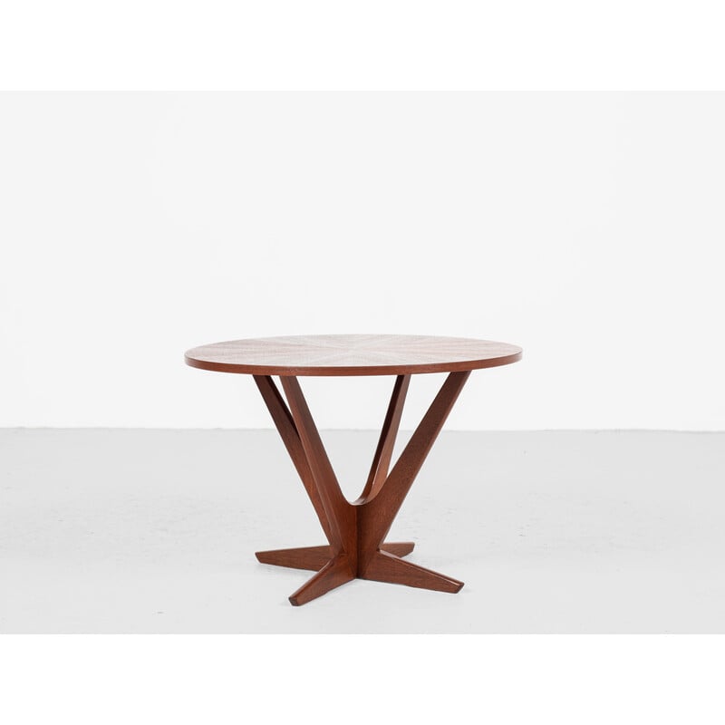 Midden-eeuwse Deense ronde salontafel in teak van Georg Jensen voor Kubus, 1960