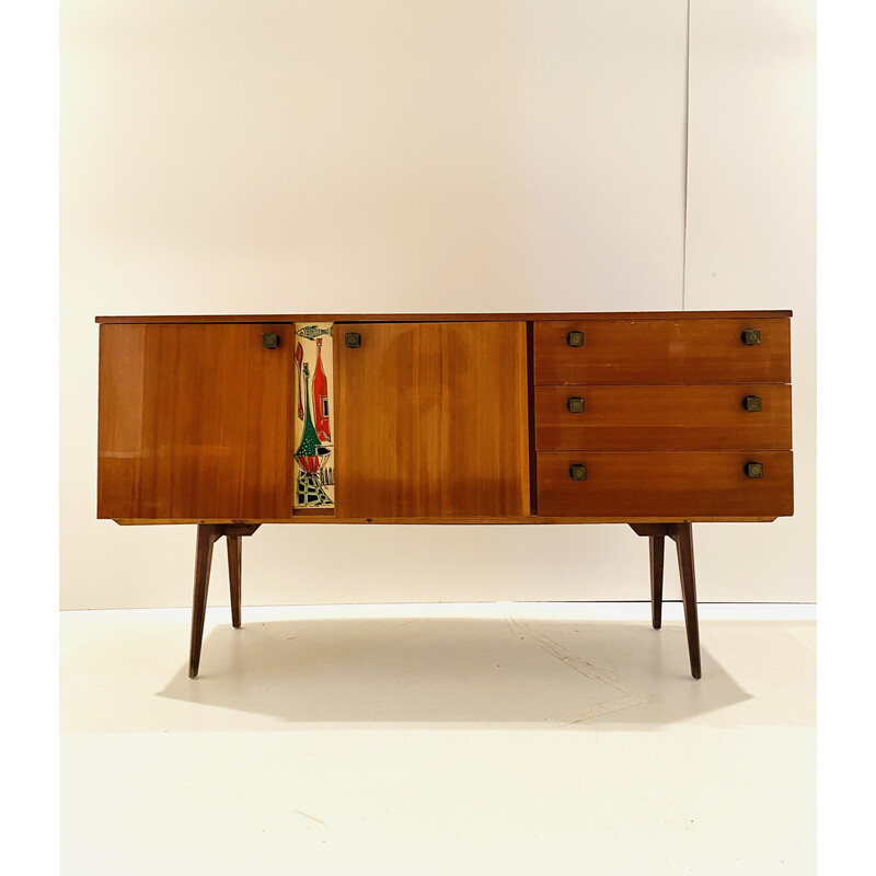 Vintage sideboard with three drawers and two shutter opening case, 1950s