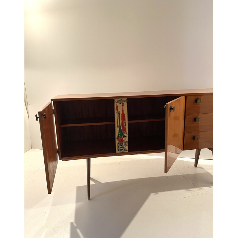 Vintage sideboard with three drawers and two shutter opening case, 1950s
