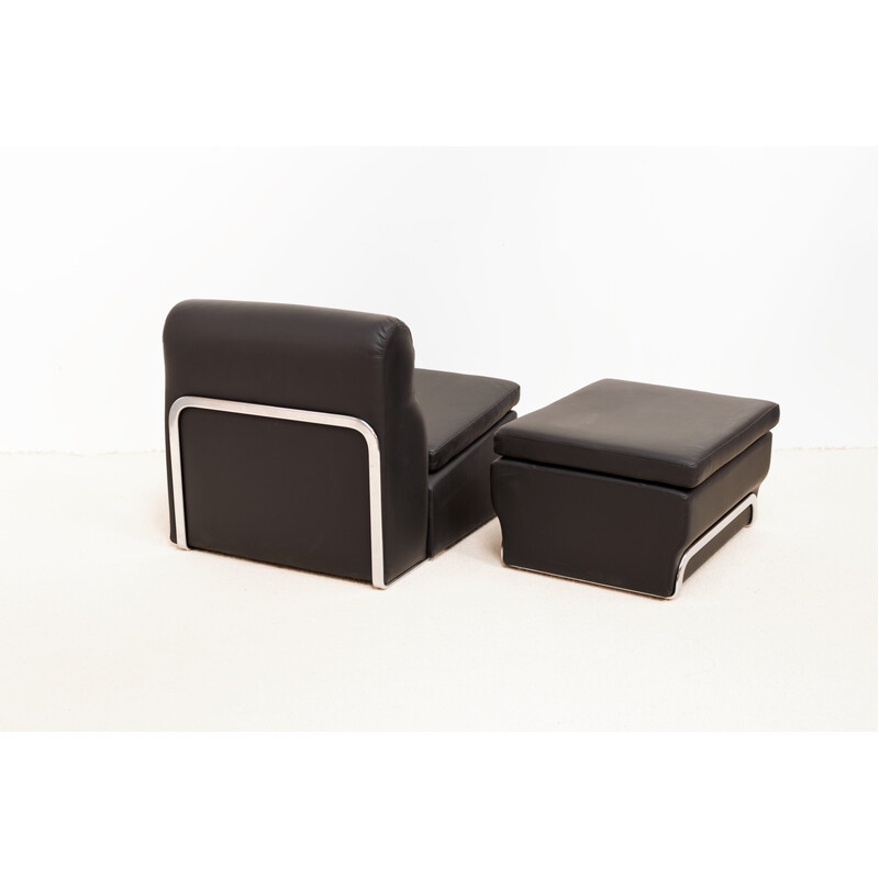 Vintage armchair and ottoman by Horst Bruning for Alfred Kill International, 1970s