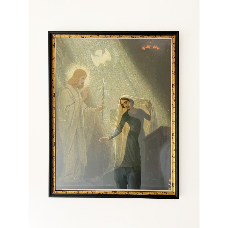 Impressão alemã cristã vintage "The Annunciation", 1930s