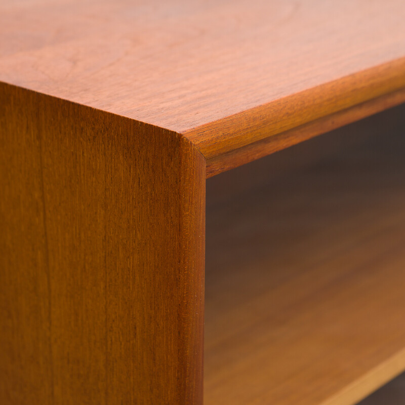 Vintage sideboard in glass and teak, 1960s