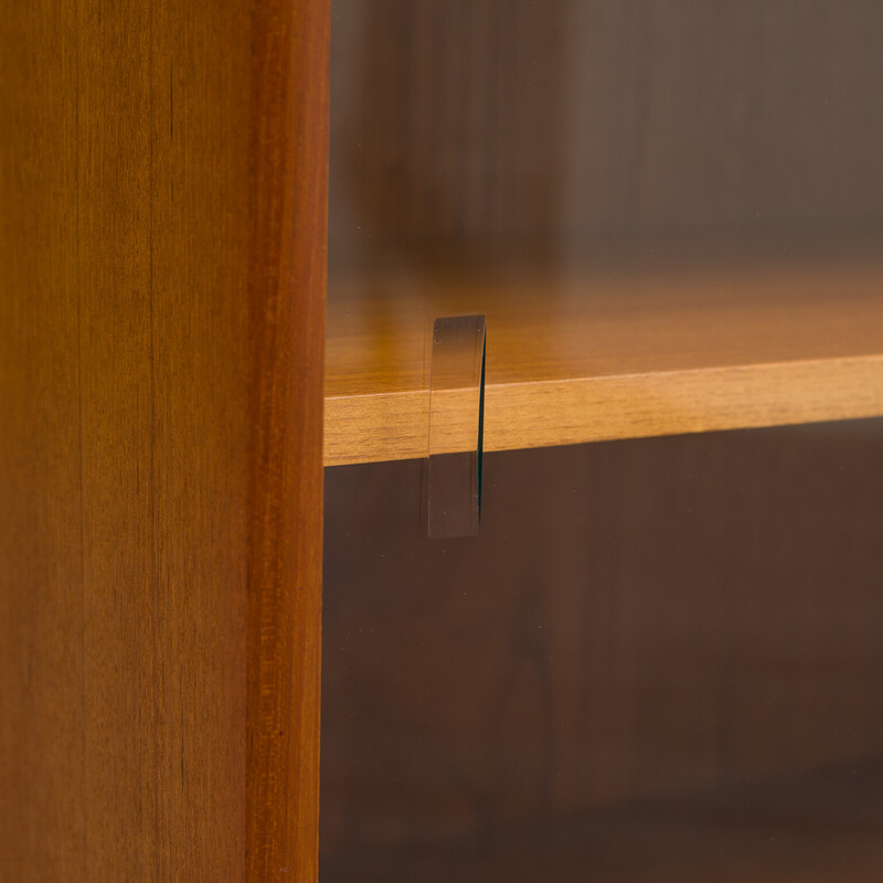 Vintage sideboard in glass and teak, 1960s