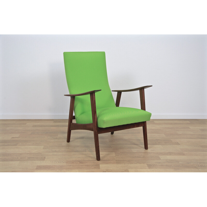 Mid-Century green Danish lounge chair in teak - 1960s