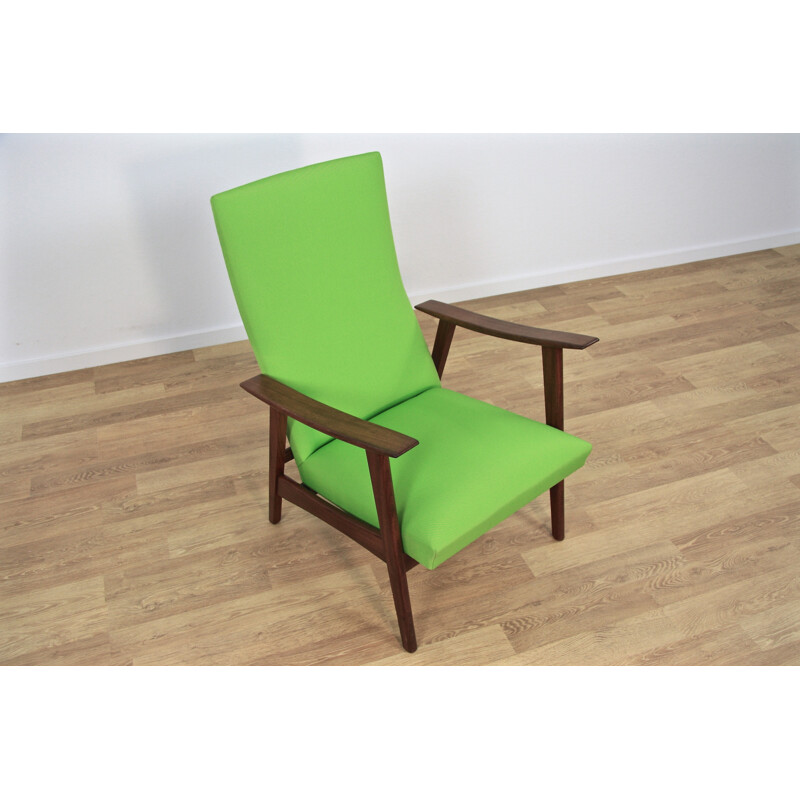 Mid-Century green Danish lounge chair in teak - 1960s