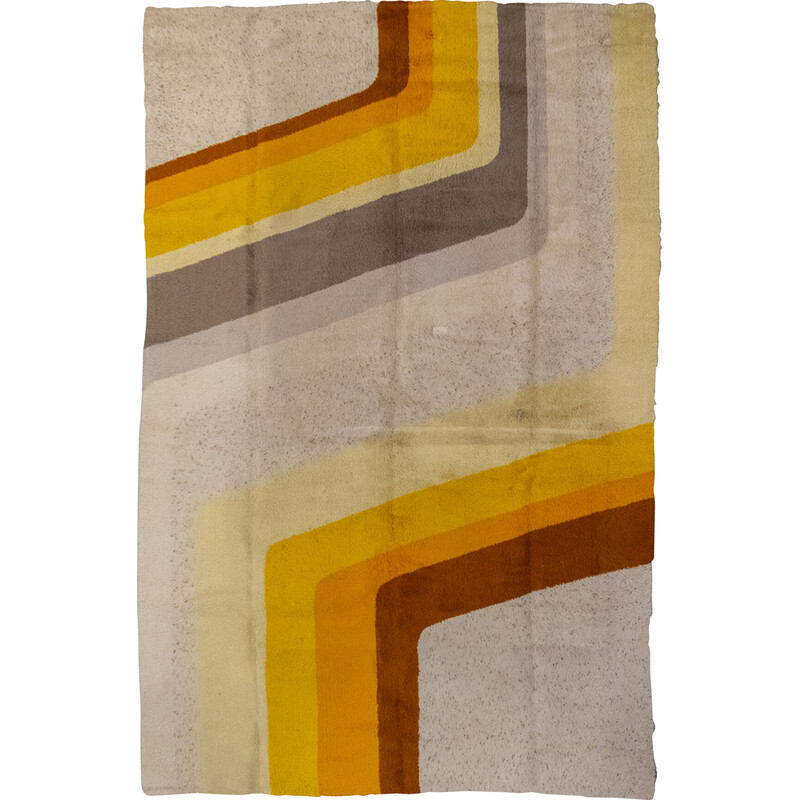 Vintage orange Lines Desso rug