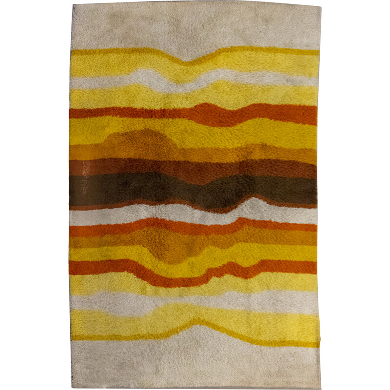 Vintage orange Lines Desso rug