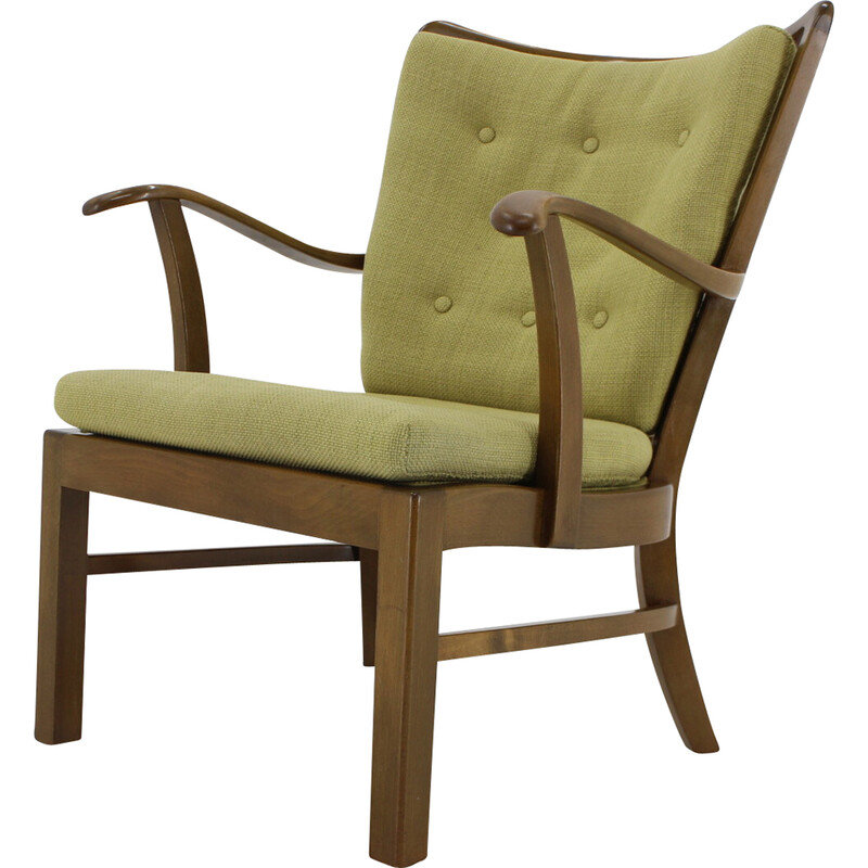 Vintage beechwood armchair model 1628 by Soren Hansen, Denmark 1940s