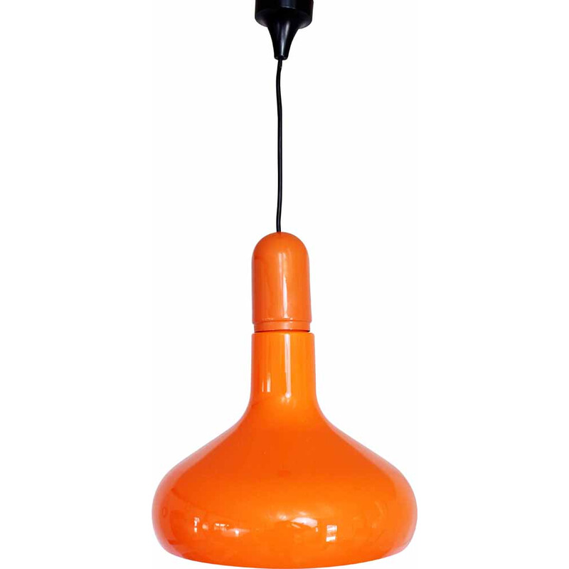 Vintage plastic and metal pendant lamp for Staff Leuchten, Germany 1970s
