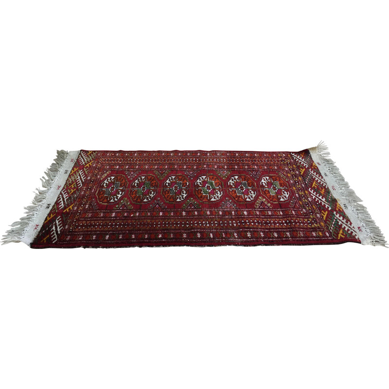 Afghanischer Vintage-Teppich aus rot-orangefarbener Wolle