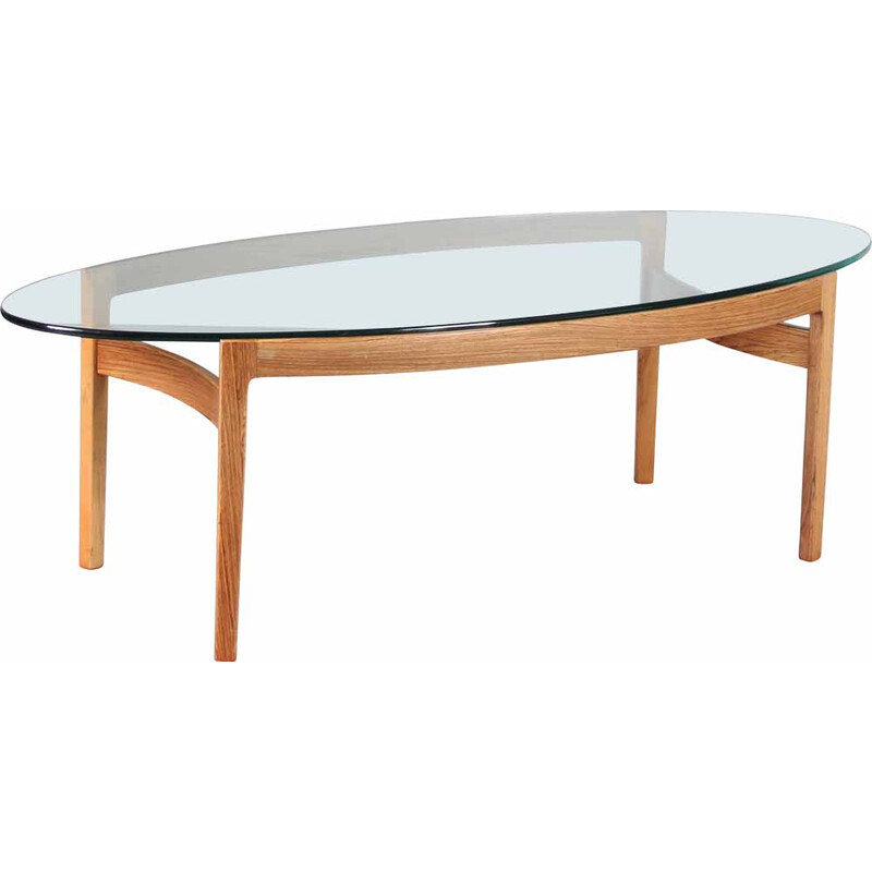 Vintage wooden coffee table by Ib Kofod Larsen for Fröschen Sitform, Germany 1960s