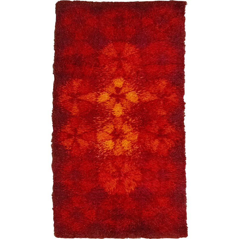 Geometrischer Vintage-Teppich in Rot