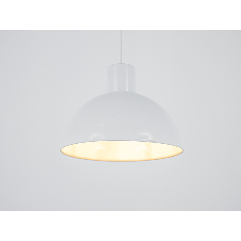 Vintage Midi Bunker pendant lamp in white by Jo Hammerborg for Fog and Mørup, 1970s