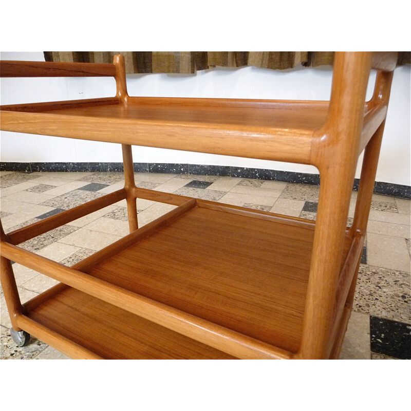 Teak Serving Bar Cart by Johannes Andersen for CFC Silkeborg - 1960s