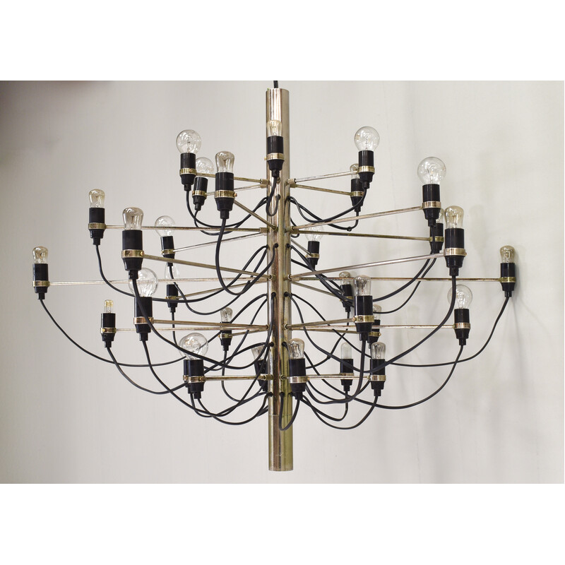 Vintage 2097/30 brass chandelier by Gino Sarfatti for Arteluce, Italy 1958