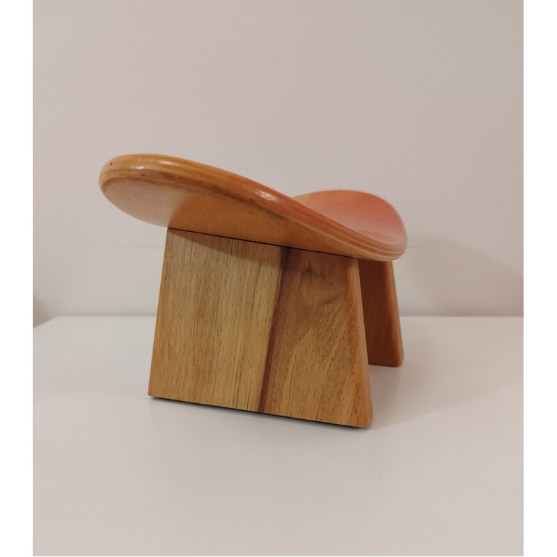 Vintage Shaggy meditation stool by Alain Gaubert