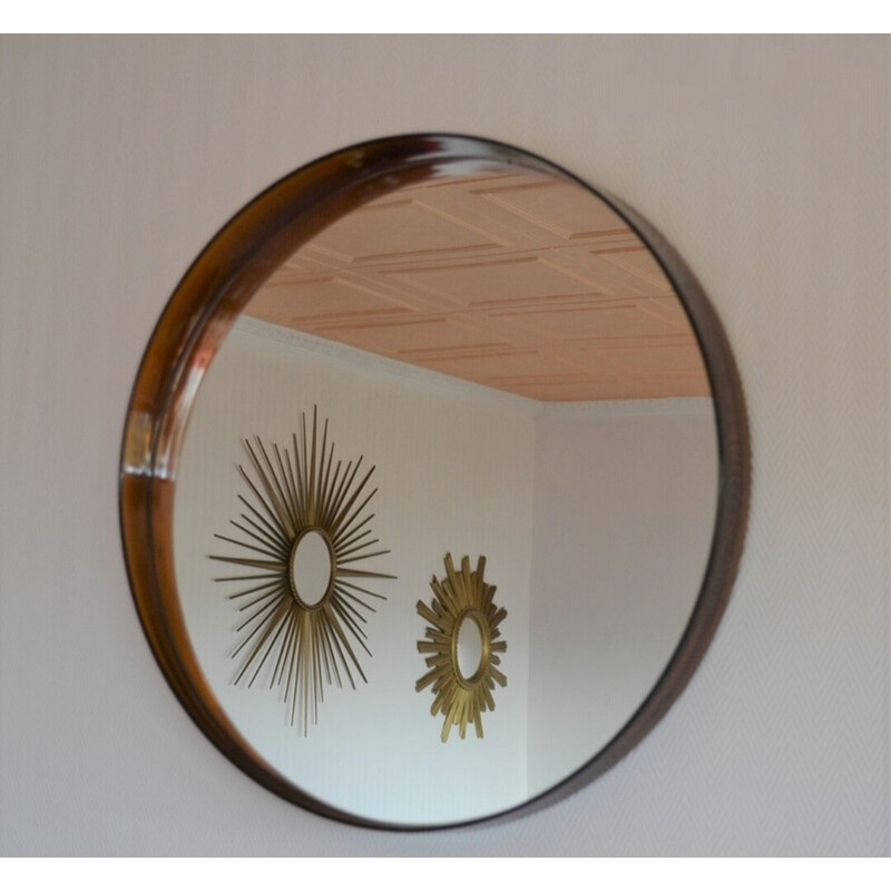 Vintage round wall mirror Syla 710, France 1970