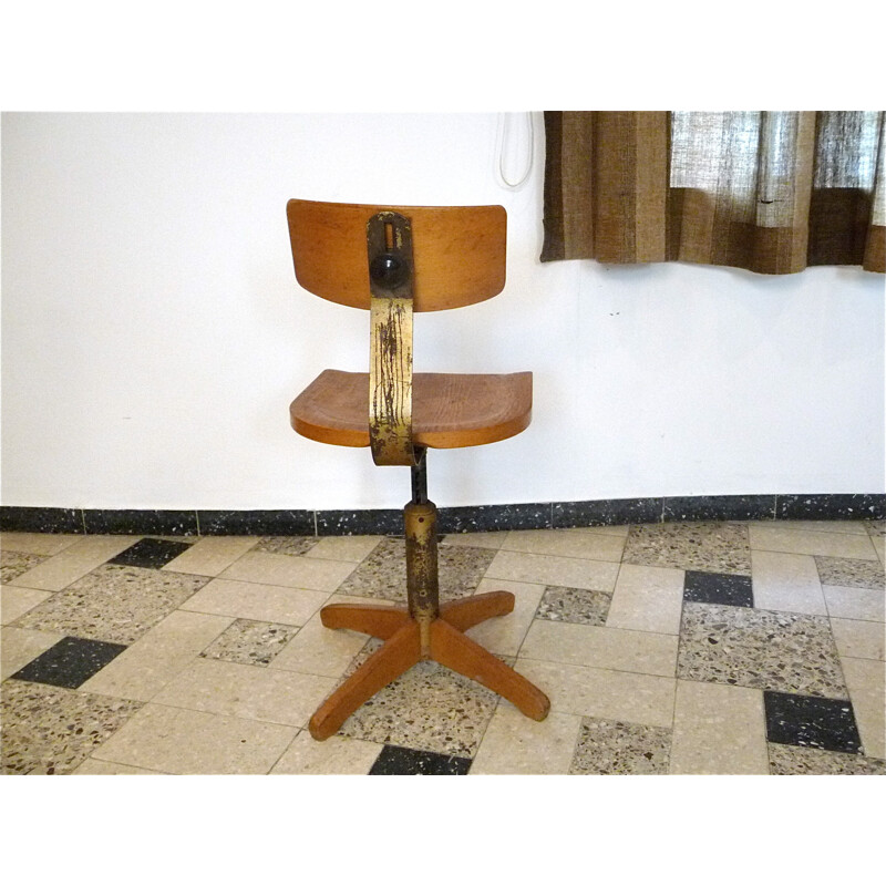 Silla giratoria modelo 350 estilo industrial de Ama Elastik - 1950