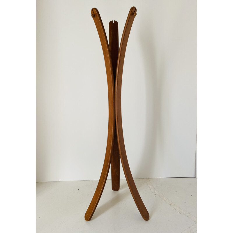 Vintage cherry wood coat rack, Italy 1980s