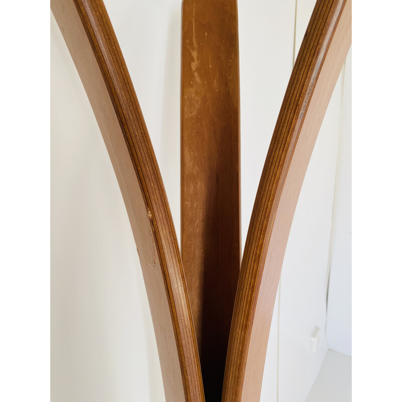 Vintage cherry wood coat rack, Italy 1980s