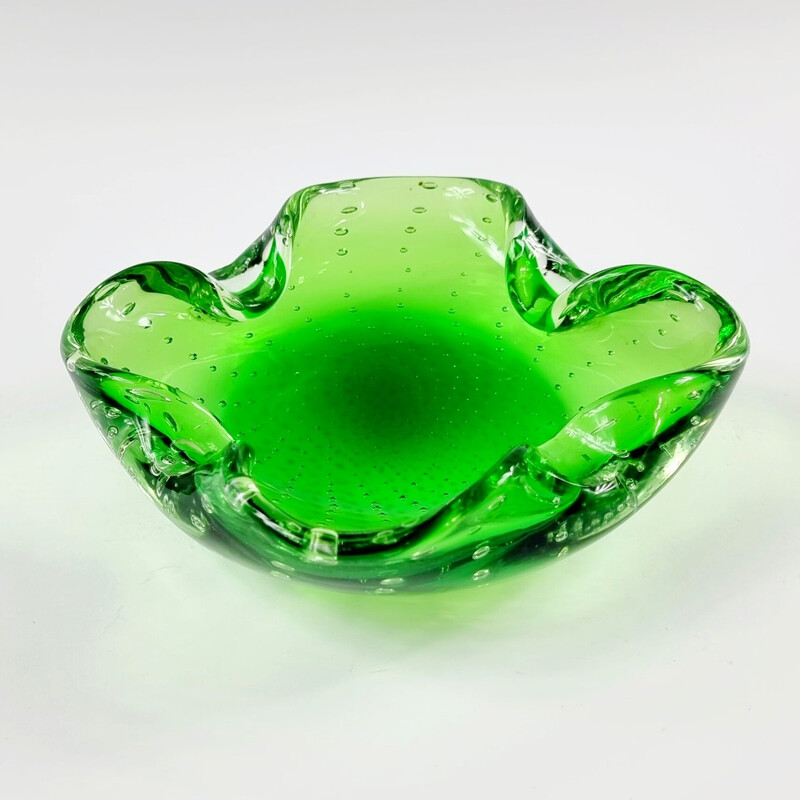 Vintage Bullicante ashtray in Murano glass by Barovier and Toso, Italy 1960s