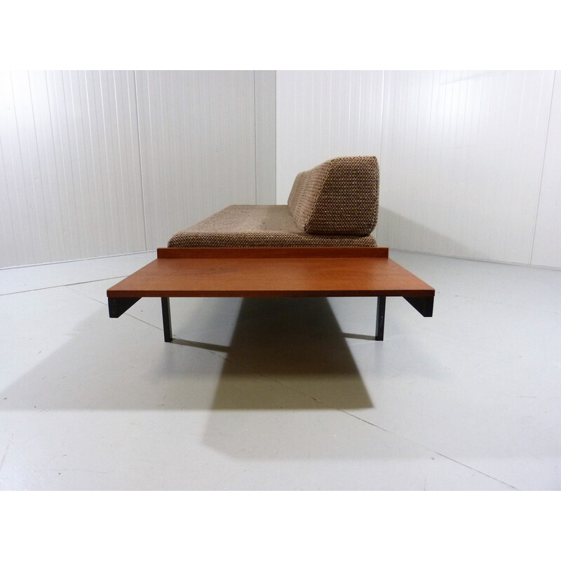 Lit de repos vintage en laine et teck de Friso Kramer pour Auping, Pays-Bas 1960