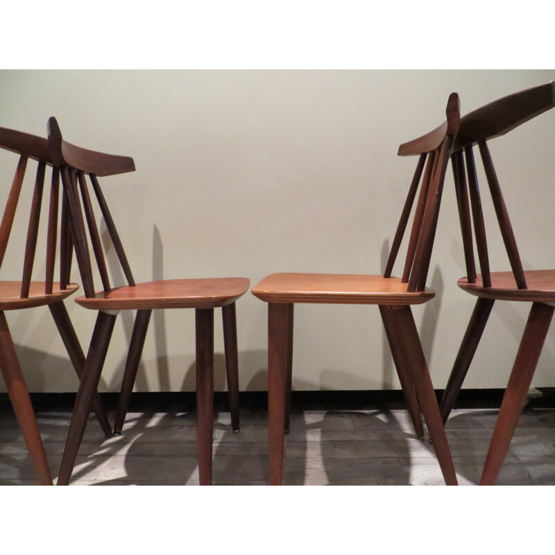 Suite de 4 chaises danoises en teck par Poul Volther pour Frem Rojle - 1960