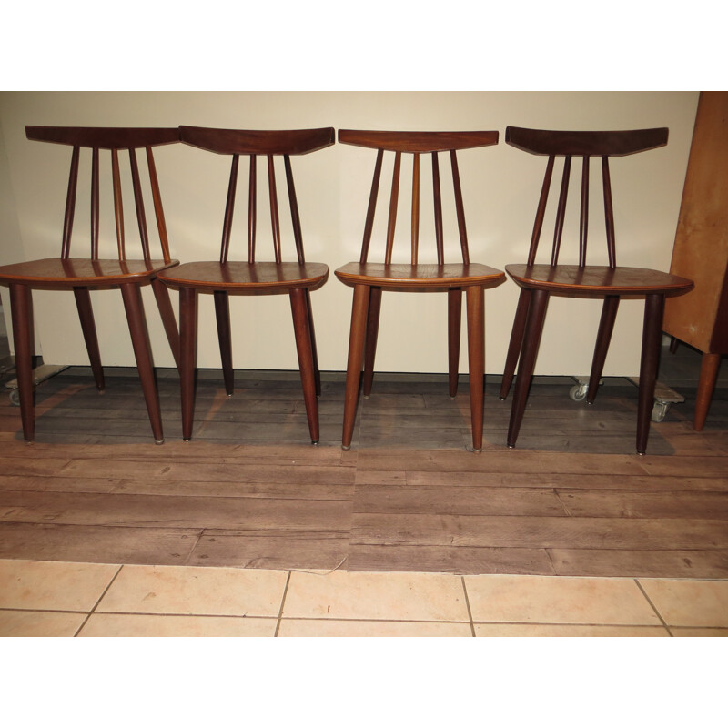 Set of 4 Danish chairs in teak by Poul Volther for Frem Rojle - 1960s