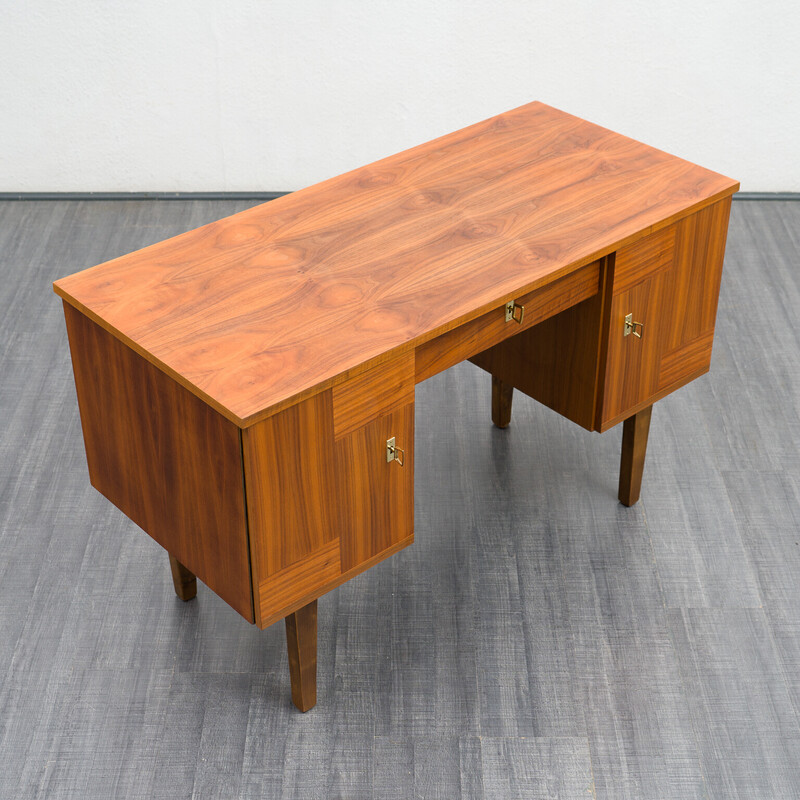 Vintage minimalistisch notenhouten bureau, 1960